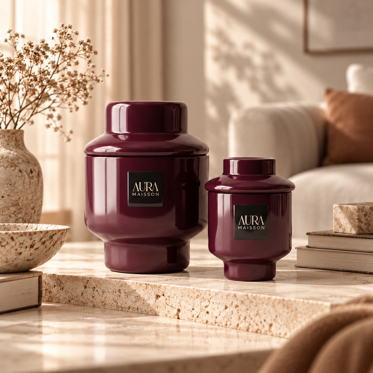 Aura cam Kapaklı Dekoratif Kokulu Mum - Lüks Ev Aksesuarı Amber