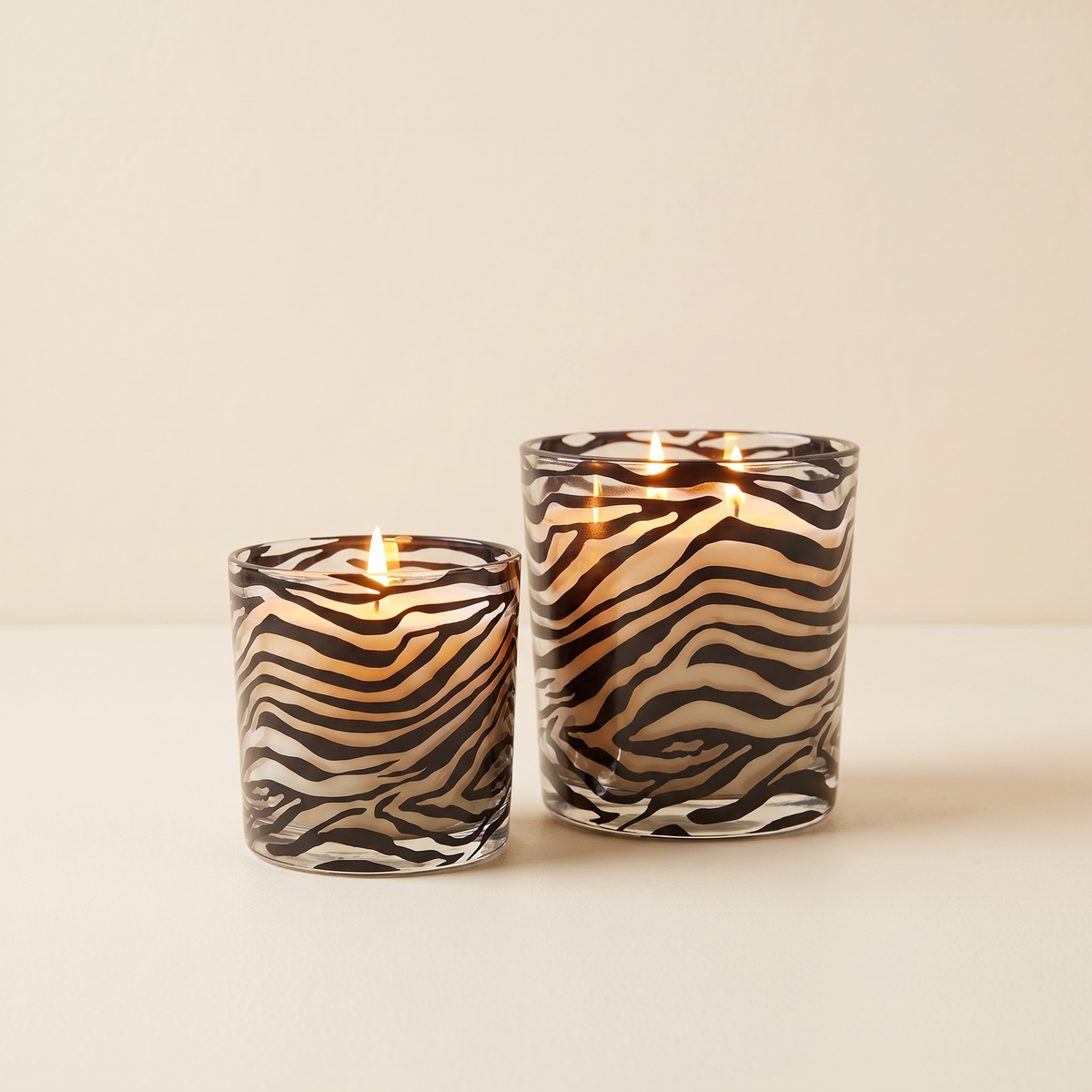Zebra Desenli Dekoratif Kokulu Mum