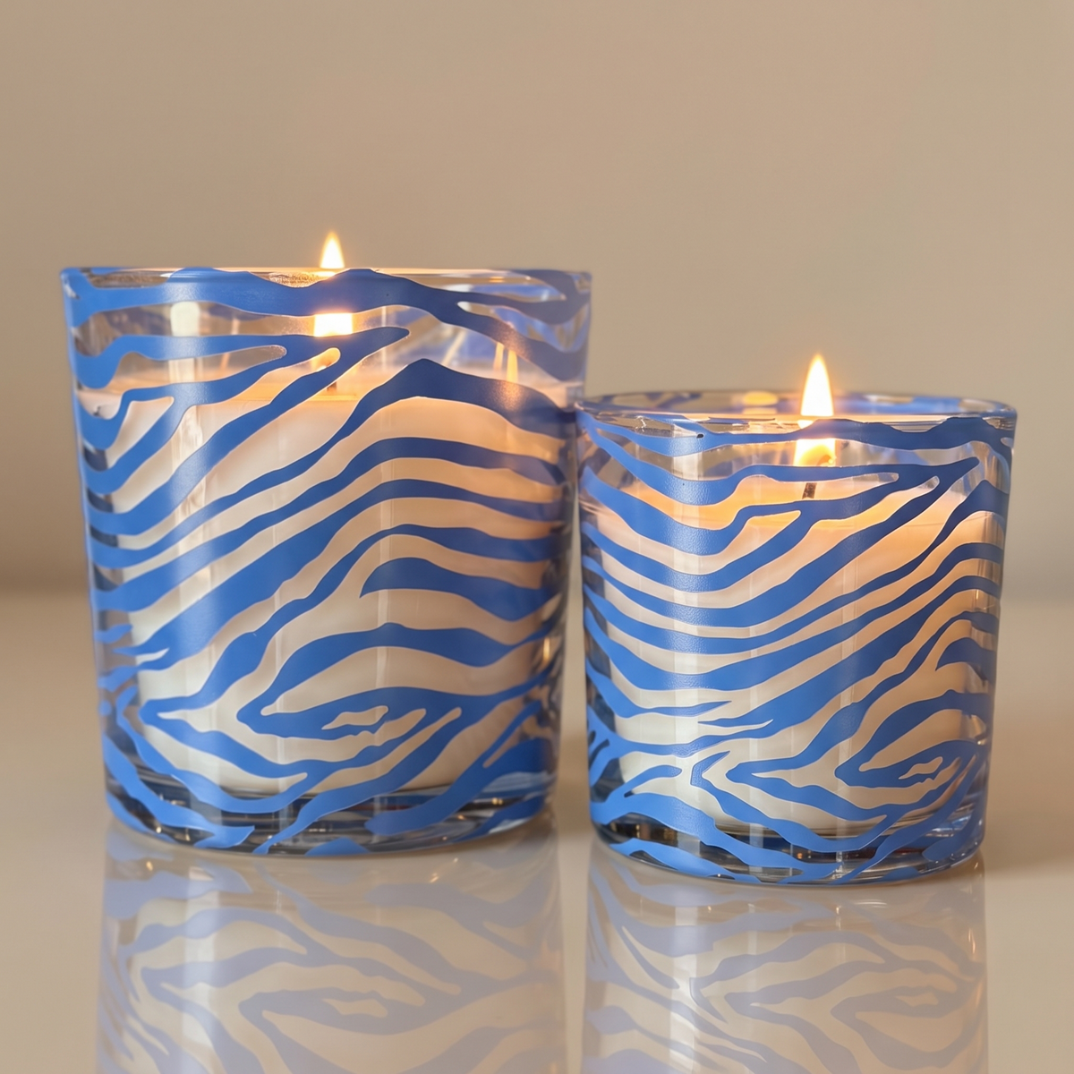 Zebra Desenli Dekoratif Kokulu Mum