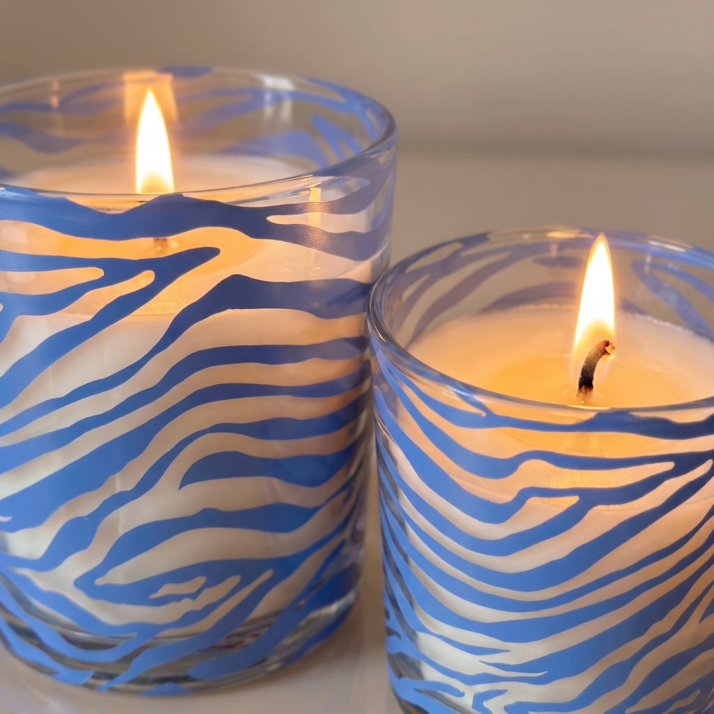 Zebra Desenli Dekoratif Kokulu Mum