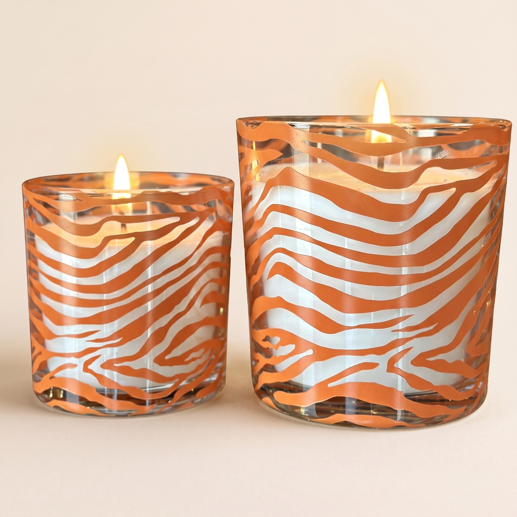 Zebra Desenli Dekoratif Kokulu Mum